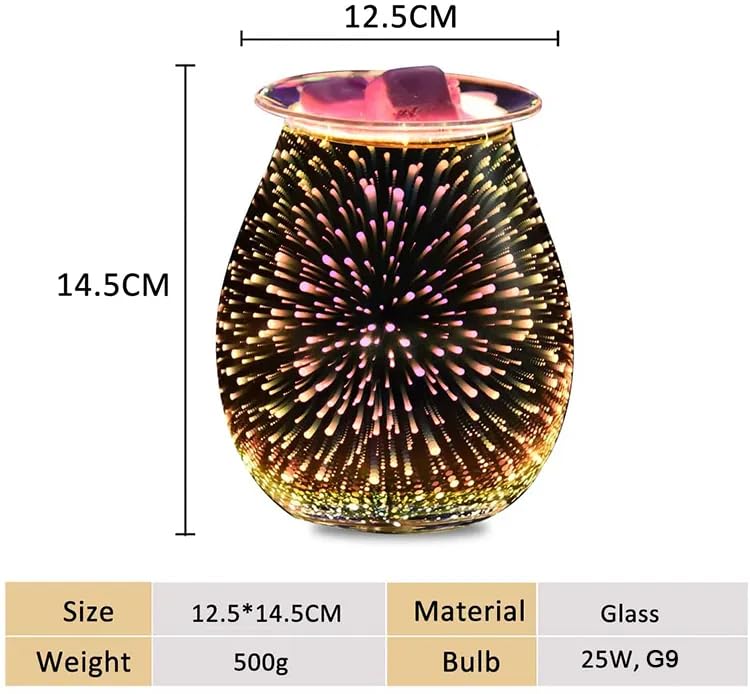 Dicimi 3D Candle Candle Warmer  Electric Oil Burner  Fragrance Warmer for Home Office Bedroom Living Room Present and Decorations (3D Fireworks) - Image 3